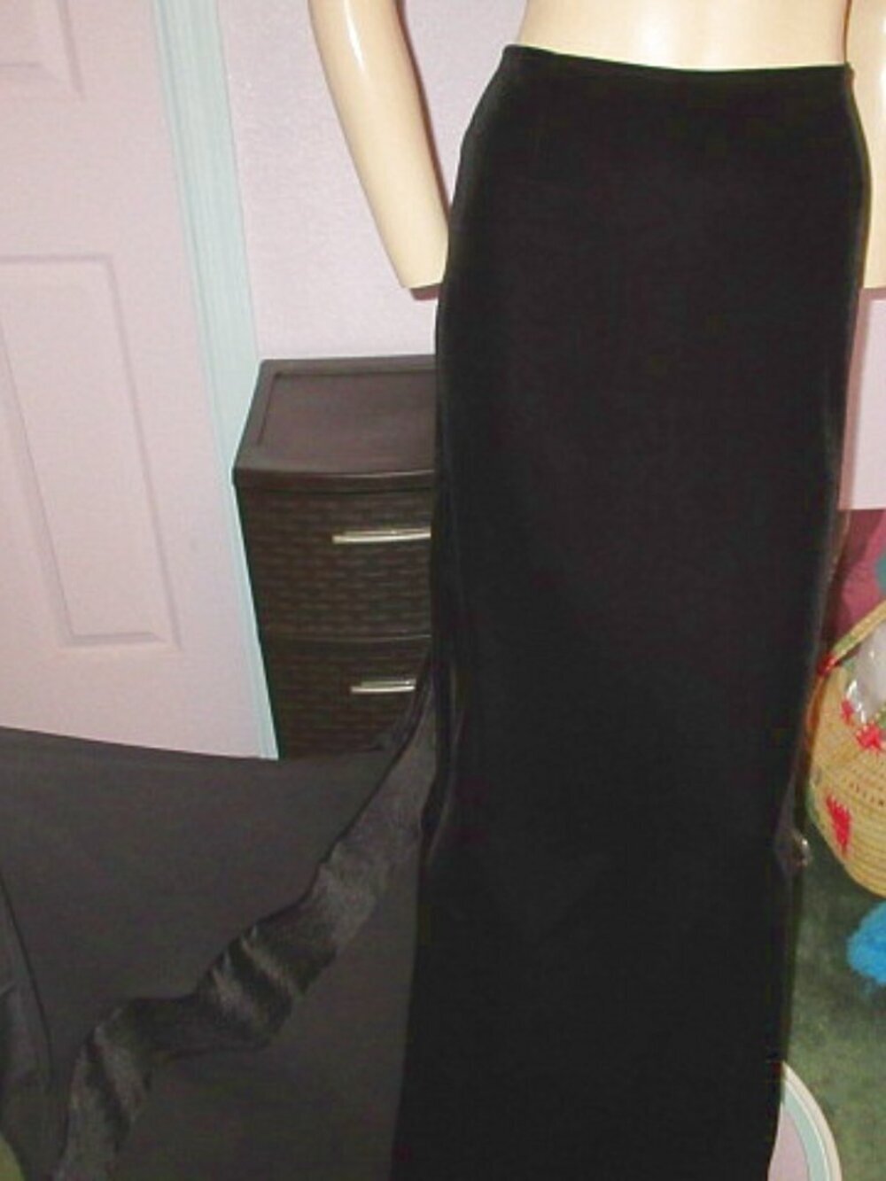Vtg 90s Velvet Maxi Skirt Womens 10 Godet Old Money Vampire Whimsigoth Victorian